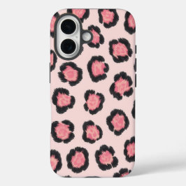 Funda iPhone 16 Estampado de leopardo rosa chic 