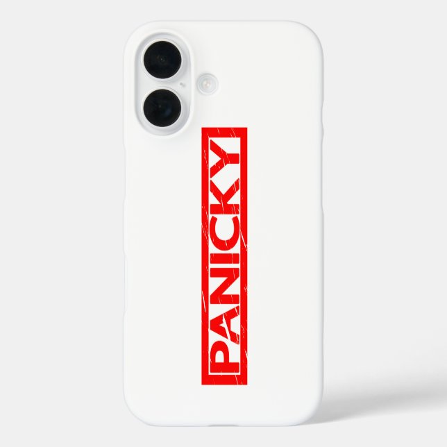 Funda iPhone 16 Estampilla de pánico (Reverso )