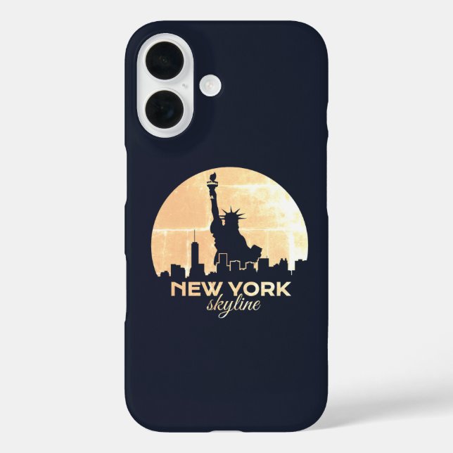 Funda iPhone 16 Estatua de la Libertad de Silhouette en Skyline de (Reverso )