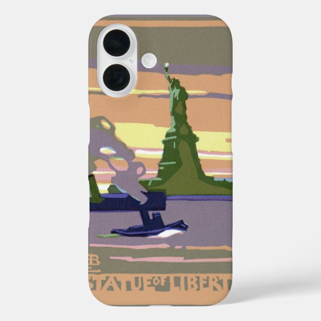 Funda iPhone 16 Estatua de la Libertad en Nueva York, Viajes de ép (Reverso )
