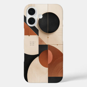 Funda iPhone 16 Estética Geométrica Neutral de Lujo