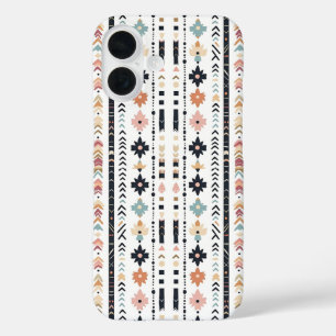 Funda iPhone 16 Estética vertical de mudcloth étnica nativa rústic