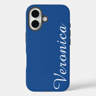 Funda iPhone 16 Estilizado Nombre Personalizado Azul