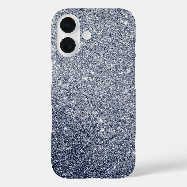 Funda iPhone 16 Estilo brillo gris plateado (Reverso )