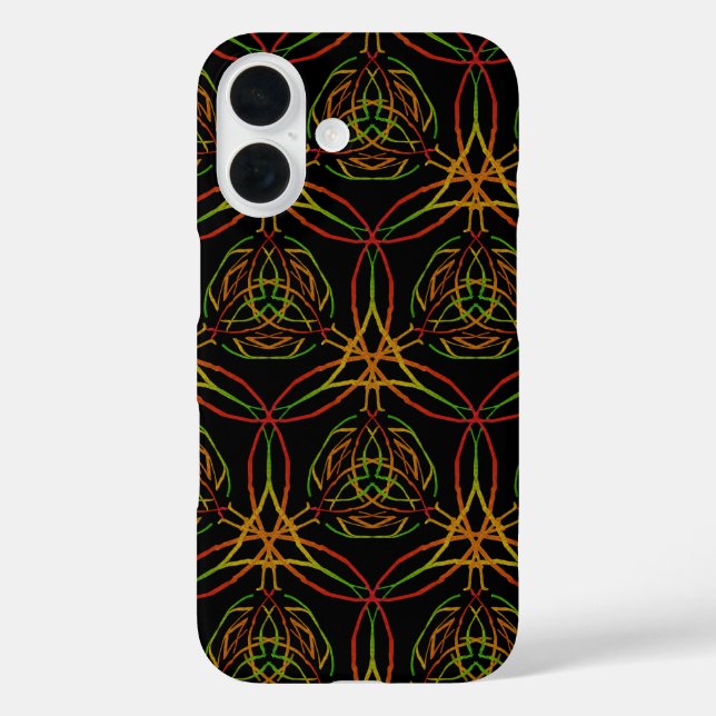 Funda iPhone 16 Estilo Celta Antiguo Líneas Metalizado Delgadas (Reverso )