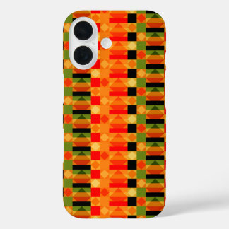 Funda iPhone 16 Estilo de tela textil kente africana