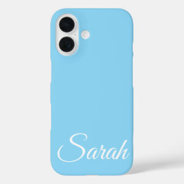 Funda iPhone 16 Estilo moderno clásico nombre personalizado claro 
