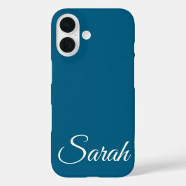 Funda iPhone 16 Estilo moderno clásico nombre personalizado Océano