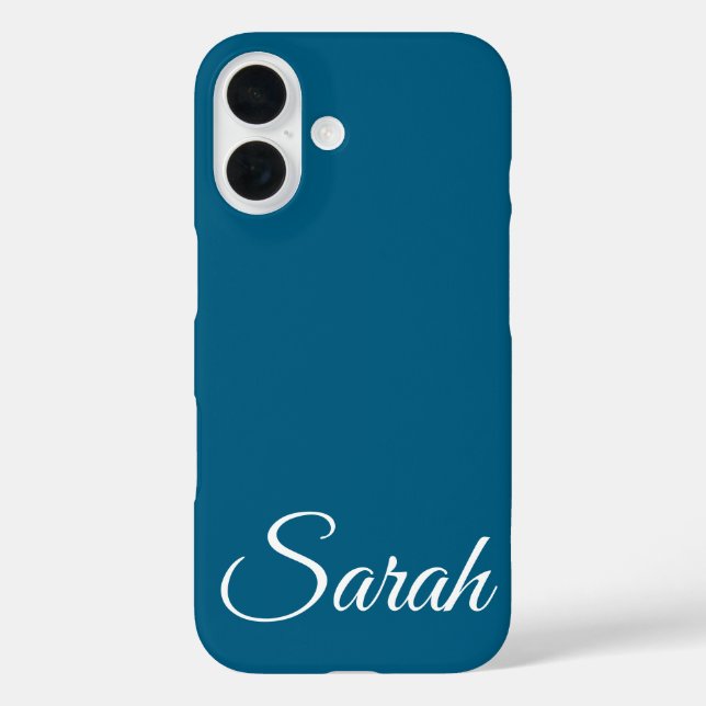 Funda iPhone 16 Estilo moderno clásico nombre personalizado Océano (Reverso )