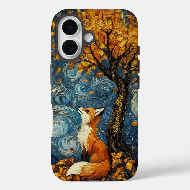 Funda iPhone 16 Estilo Van Gogh de Fox y Mulberry Tree personaliza (Reverso )