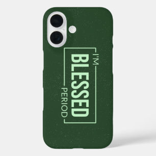 Funda iPhone 16 Estoy bendecida. Punto. Minimalista basado en la f