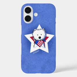 Funda iPhone 16 Estrella de KiniArt Especkled Westie