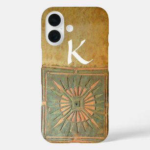 Funda iPhone 16 ESTRELLA DE LA MAÑANA, amarillo, marrón, monograma