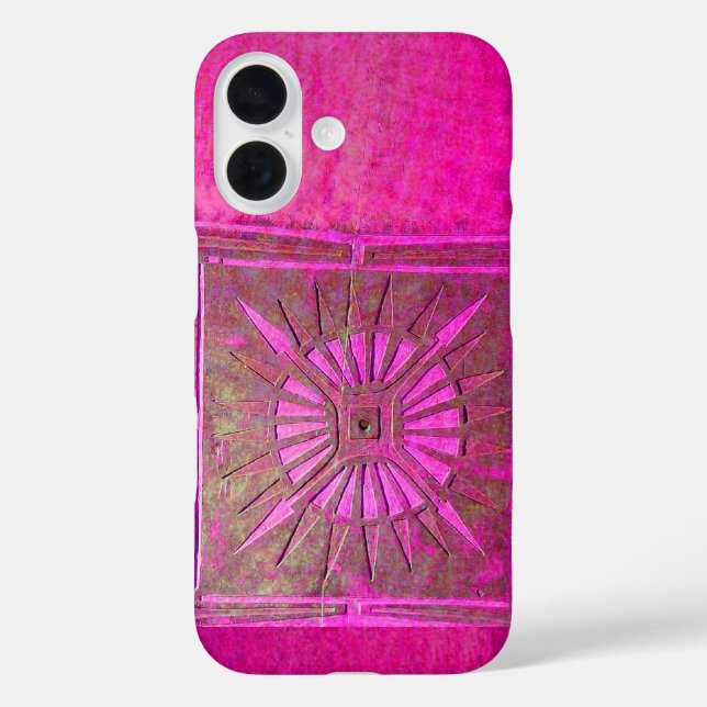 Funda iPhone 16 ESTRELLA DE LA MAÑANA, rosa, negro, fucsia, monogr (Reverso )