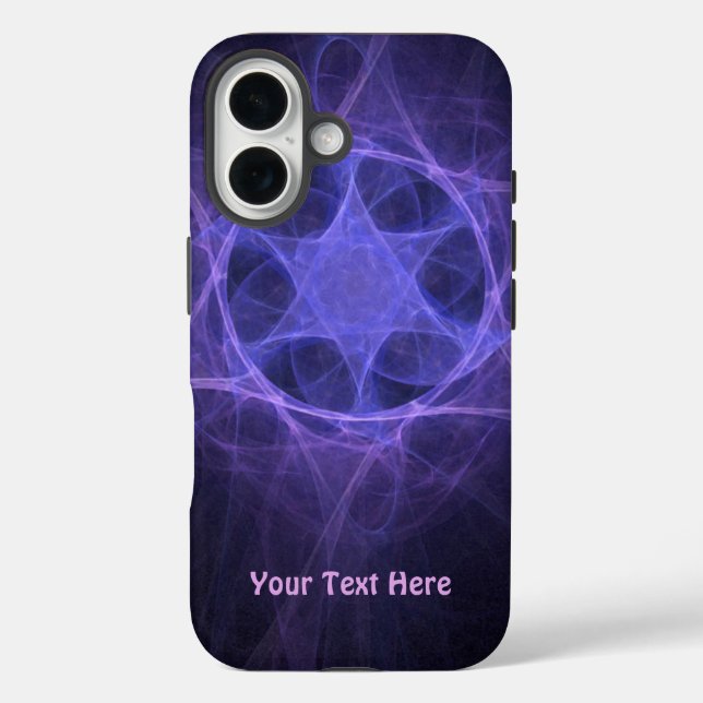 Funda iPhone 16 Estrella Fractal Púrpura De David (Reverso )