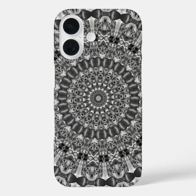 Funda iPhone 16 Estrella gris caleidoscopio (Reverso )