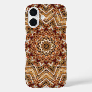 Funda iPhone 16 Estrella Marrón Claro Caleidoscopio