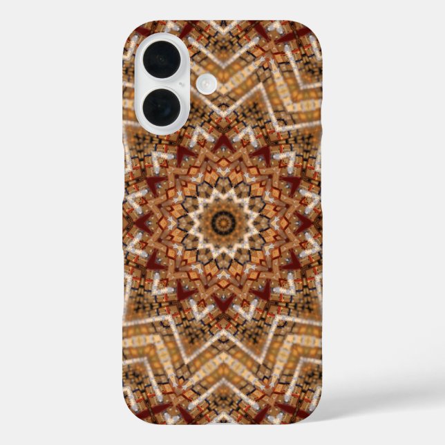 Funda iPhone 16 Estrella Marrón Claro Caleidoscopio (Reverso )