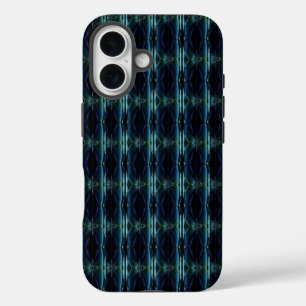 Funda iPhone 16 Estrellas de arcoiris verdes azules, patrón Artdec