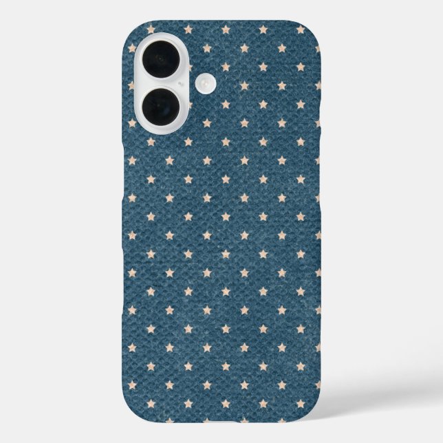 Funda iPhone 16 Estrellas Desvanecidas Sobre Azul (Reverso )