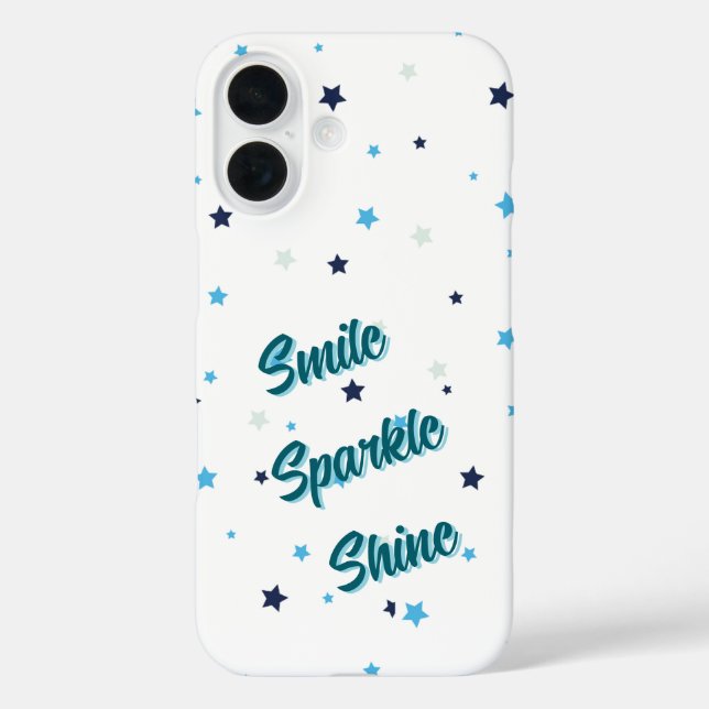 Funda iPhone 16 Estrellas estéticas simples - Sonrisa en el Shine  (Reverso )