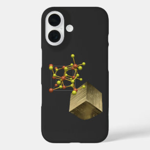 Funda iPhone 16 Estructura de cristal mineral de pirito
