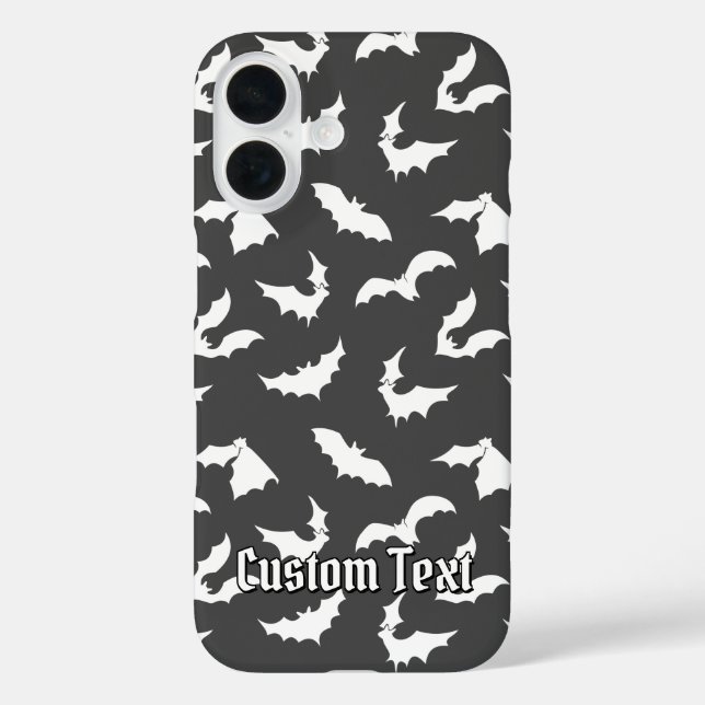 Funda iPhone 16 Estuche Bat Silhouettes Pattern Funda-Mate para iP (Reverso )