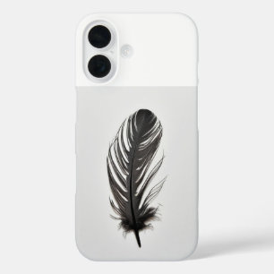 Funda iPhone 16 Estuche Boho Feather Art Phone - Elegante D Minima