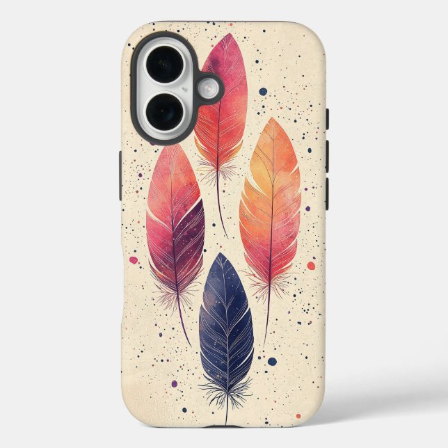 Funda iPhone 16 Estuche Boho Feather Dance Phone (Reverso )