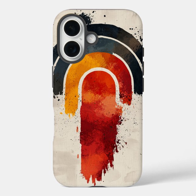 Funda iPhone 16 Estuche Boho Retro Splash Rainbow Phone (Reverso )