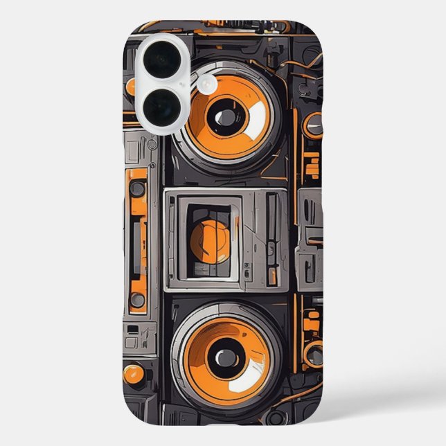 Funda iPhone 16 Estuche Boombox Time Machine iPhone (Reverso )