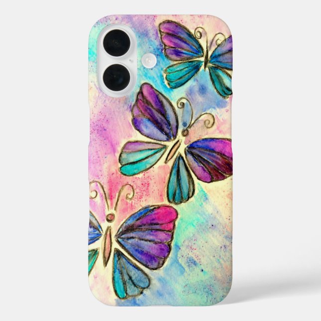 Funda iPhone 16 Estuche Butterflies para iPhone (Reverso )