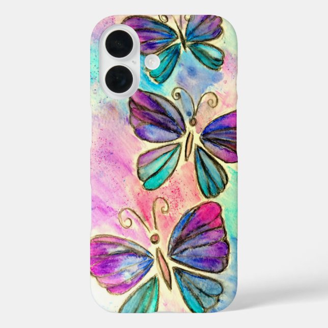 Funda iPhone 16 Estuche Butterflies para iPhone (Reverso )