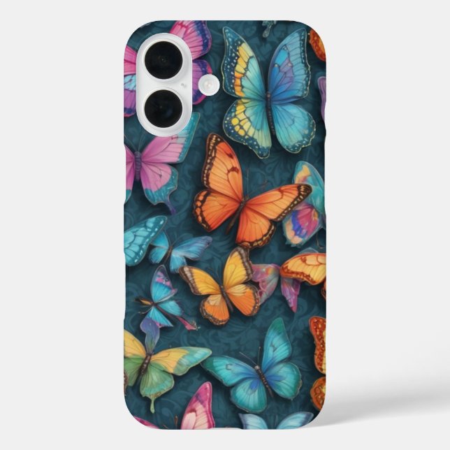 Funda iPhone 16 Estuche Butterfly Whirl iPhone / iPad (Reverso )