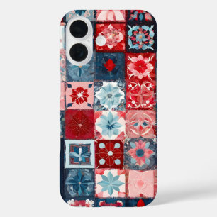 Funda iPhone 16 Estuche colorido para iPhone Quilt Art