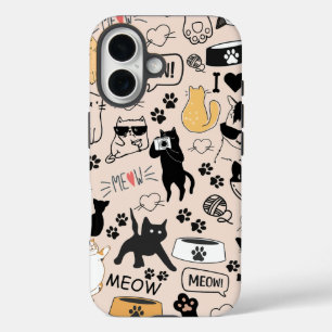 Funda iPhone 16 Estuche Cute Cat Aovers para teléfono