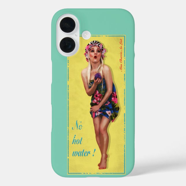 Funda iPhone 16 Estuche Cute Retro Pinup Chica para teléfono (Reverso )
