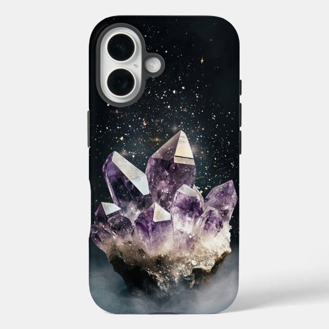 Funda iPhone 16 Estuche de Ametist Celestial Crystal Phone (Reverso )