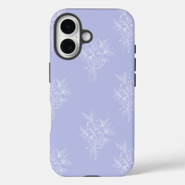 Funda iPhone 16 Estuche de Iphone de Patrón Floral | Regalo para e (Reverso )