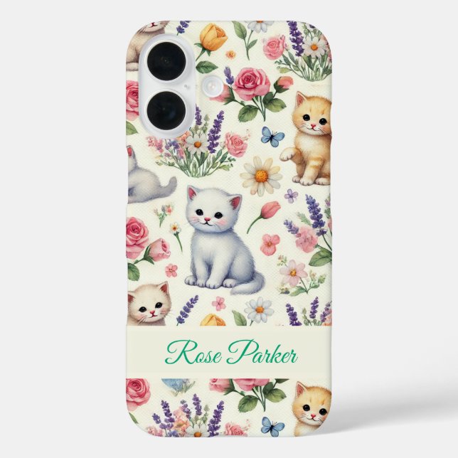 Funda iPhone 16 Estuche de personalizable para gatitos y teléfono  (Reverso )