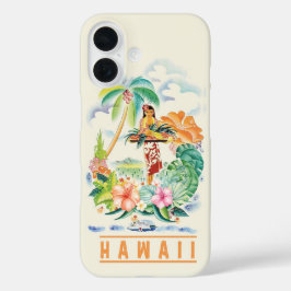 Funda iPhone 16 Estuche de póster de viaje de Hawái