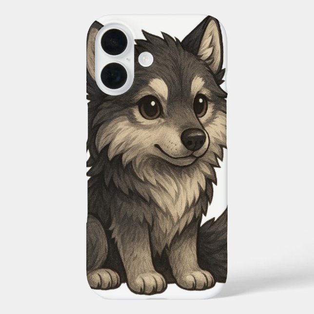 Funda iPhone 16 Estuche de teléfono Adorable Dire Wolf (Reverso )