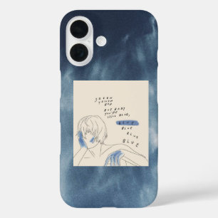Funda iPhone 16 estuche de teléfono azul estético