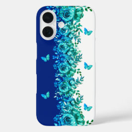 Funda iPhone 16 Estuche de teléfono Blue Butfly Garden