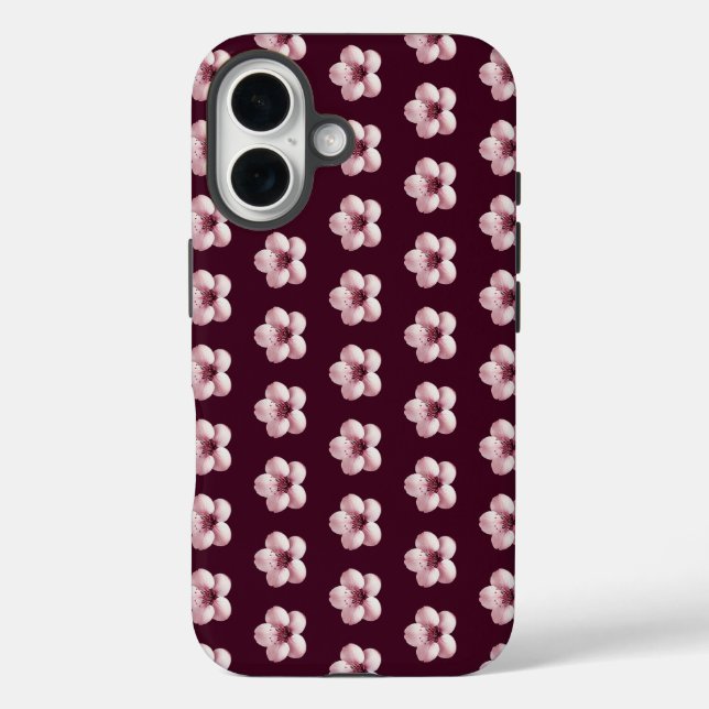 Funda iPhone 16 Estuche de teléfono con flores de cerezo (Reverso )