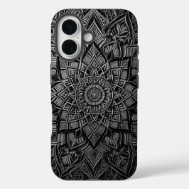 Funda iPhone 16 Estuche de teléfono con mandala elegante