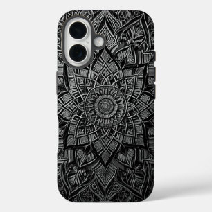 Funda iPhone 16 Estuche de teléfono con mandala elegante 
