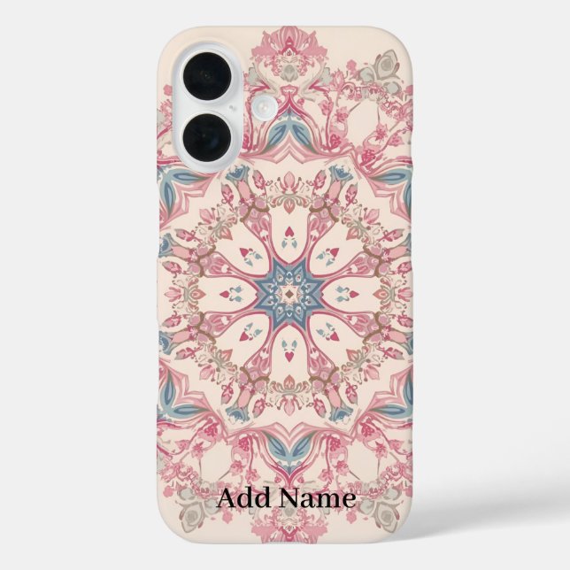 Funda iPhone 16 Estuche de teléfono con ornamento árabe personaliz (Reverso )