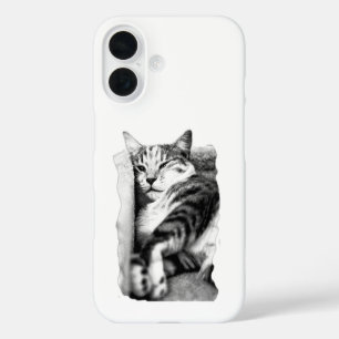 Funda iPhone 16 Estuche de teléfono con retrato de gato acogedor p