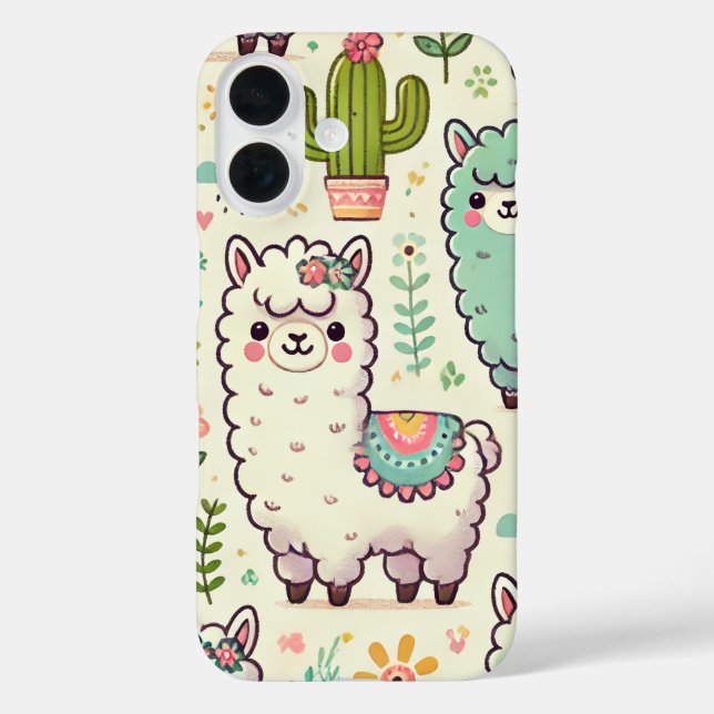 Funda iPhone 16 Estuche de teléfono de Alpaca Adorable 🦙 📱 (Reverso )